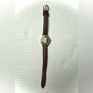 Special Edition Disney‎ Watch Women Mickey Mouse MU2560 Gold Tone Brown Leather